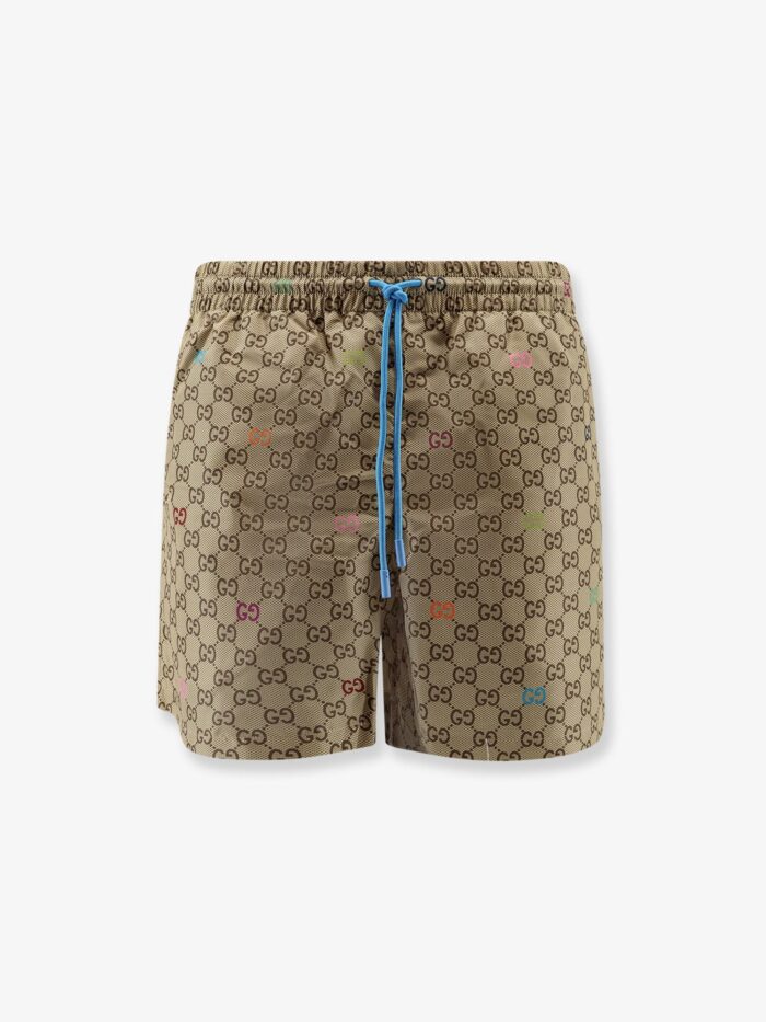 Gucci Nylon Swim Trunks With All-over GG Logo
