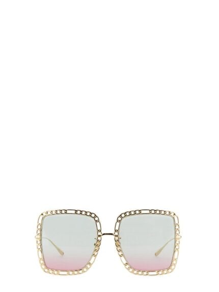 Gucci OCCHIALE DA SOLE RETTANGOLARE CON CATENA