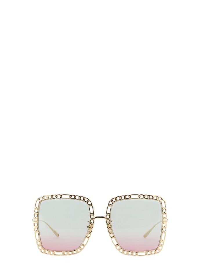 Gucci OCCHIALE DA SOLE RETTANGOLARE CON CATENA