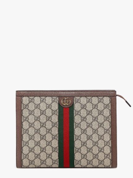 Gucci Ophidia GG Supreme Fabric And Leather Clutch