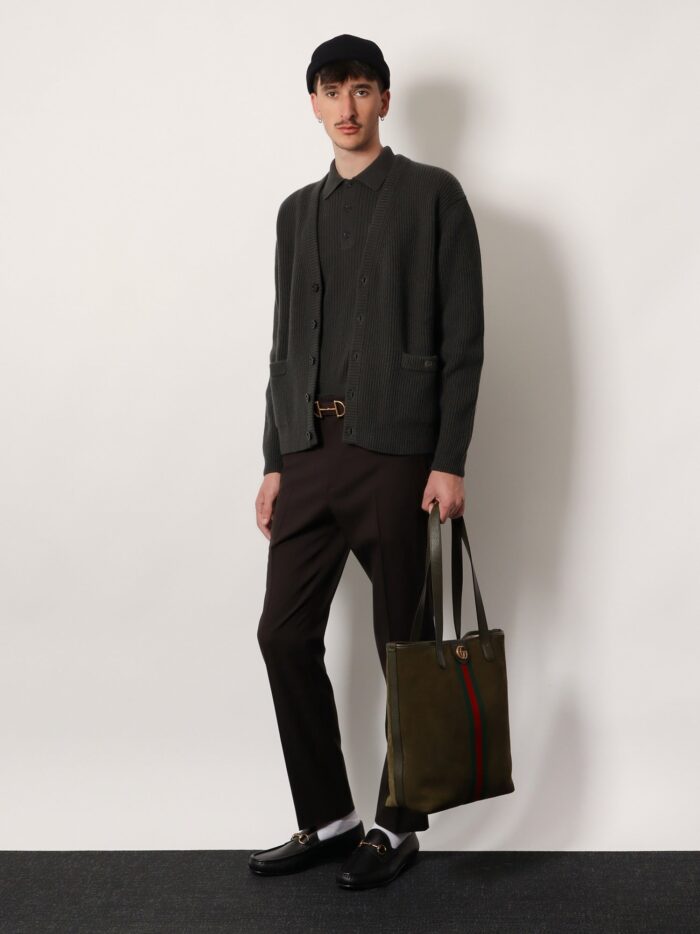 Gucci Ophidia Suede And Leather Shopping Bag