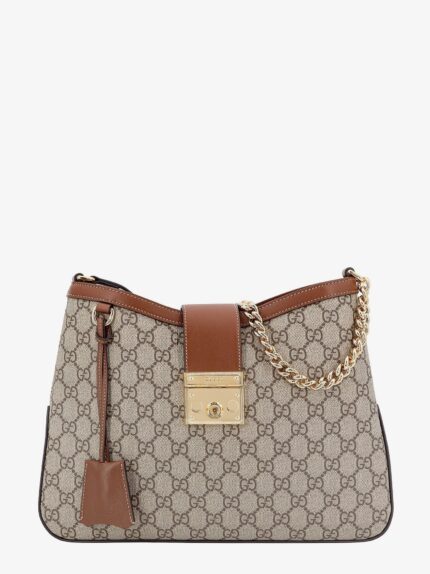 Gucci Padlock Supreme GG Fabric And Leather Shoulder Bag