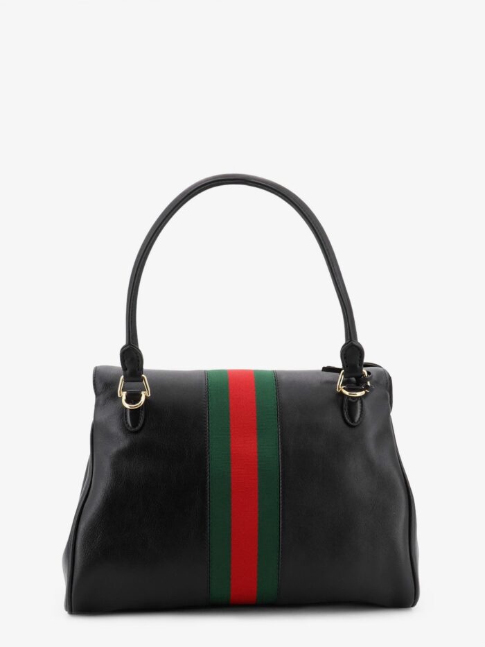 Gucci Paparazzo Leather Handbag With Front Web Detail