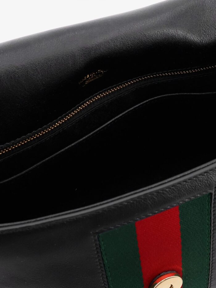 Gucci Paparazzo Leather Handbag With Front Web Detail