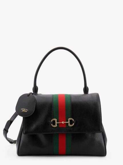 Gucci Paparazzo Leather Handbag With Front Web Detail