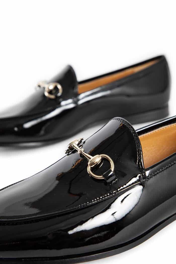 GUCCI Patent Leather Jordaan Loafers