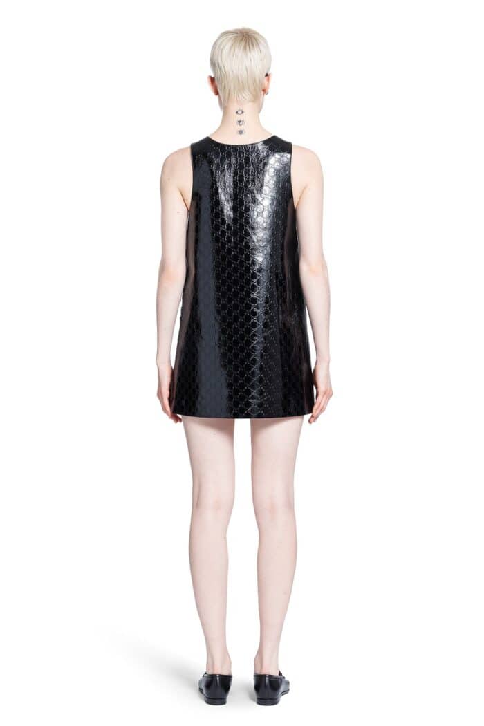 GUCCI Patent Leather Logo Dress