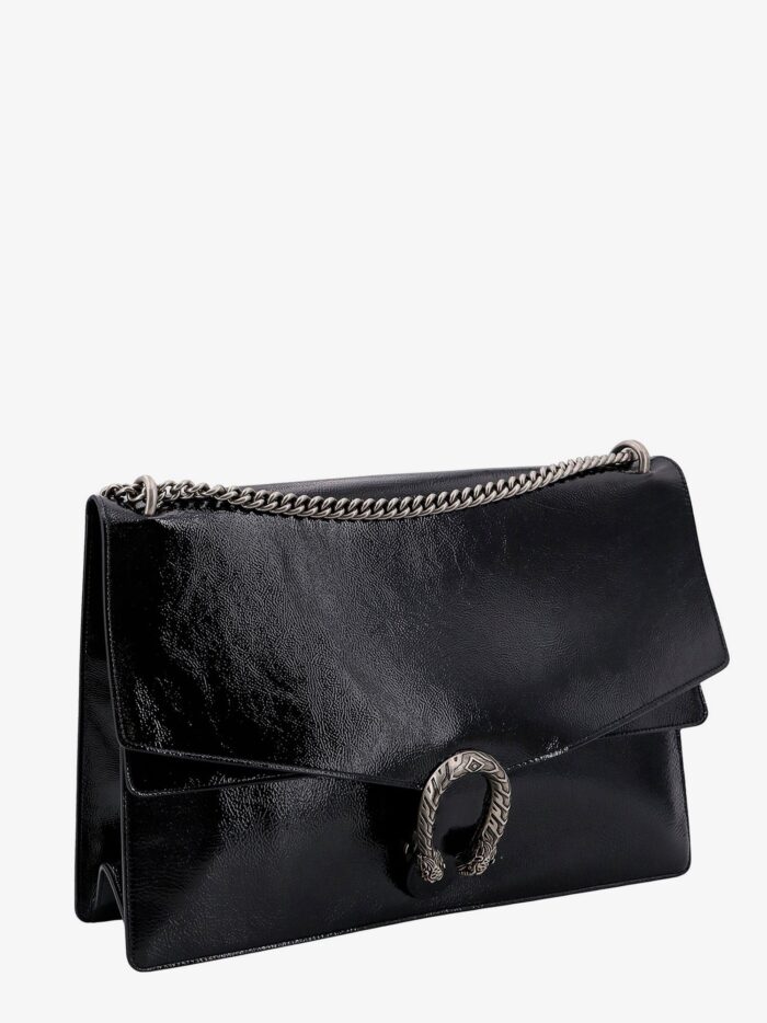 Gucci Patent Leather Shoulder Bag With Iconic Tiger's Head