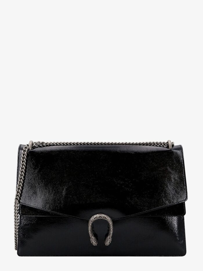 Gucci Patent Leather Shoulder Bag With Iconic Tiger's Head