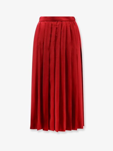 Gucci Pleated Silk Midi Skirt