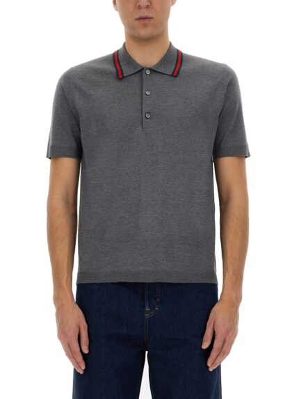 Gucci POLO SHIRT WITH WEB PATTERN