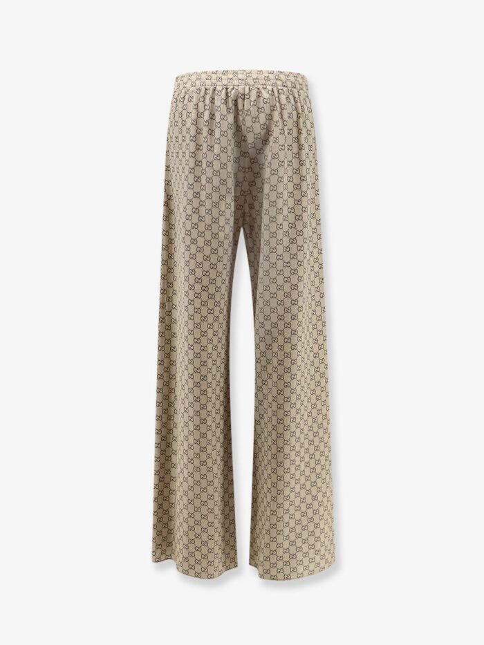 Gucci Primavera Silk Trousers With GG Print