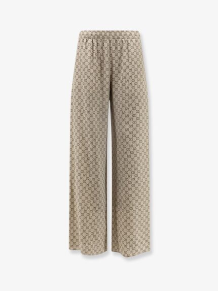 Gucci Primavera Silk Trousers With GG Print