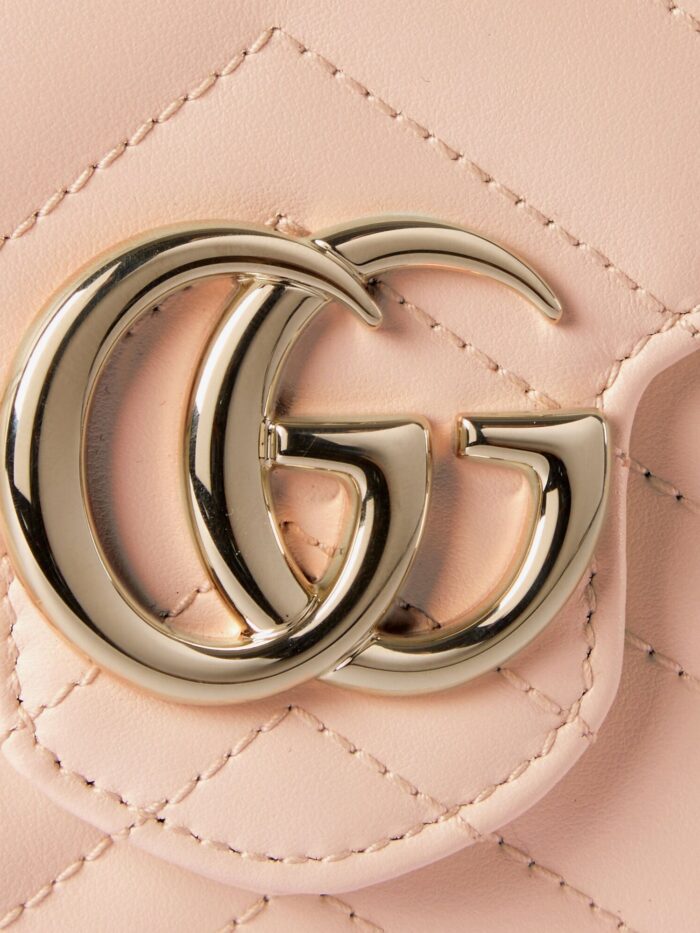 Gucci Quilted Leather Crossbody Bag With Metal GG Logo