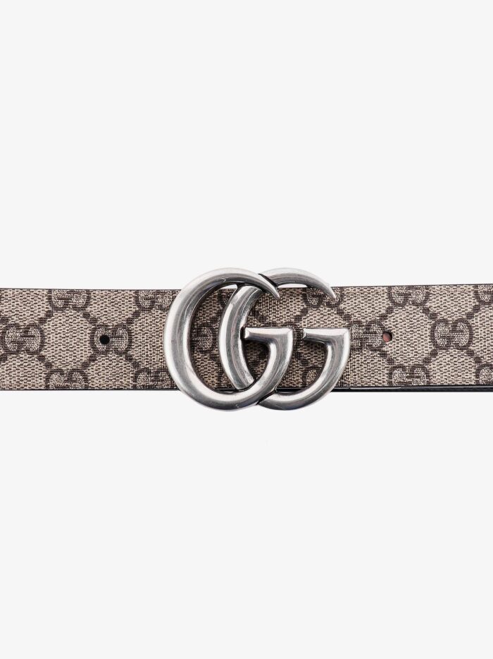 Gucci Reversible Gg Supreme Fabric And Leather Belt