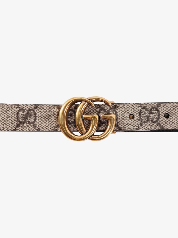 Gucci Reversible Supreme GG Fabric And Leather Belt