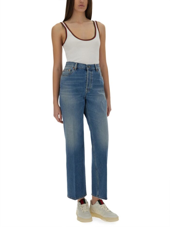 Gucci RIBBED COTTON TANK TOP WITH WEB