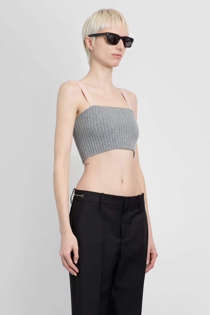 GUCCI Ribbed-knit Wool Crop Top