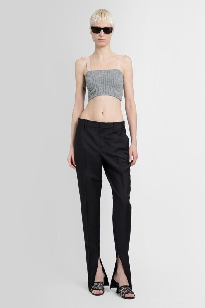 GUCCI Ribbed-knit Wool Crop Top