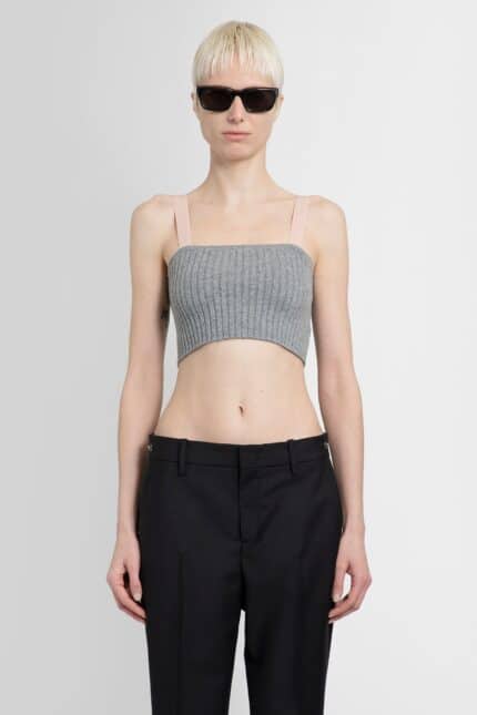 GUCCI Ribbed-knit Wool Crop Top