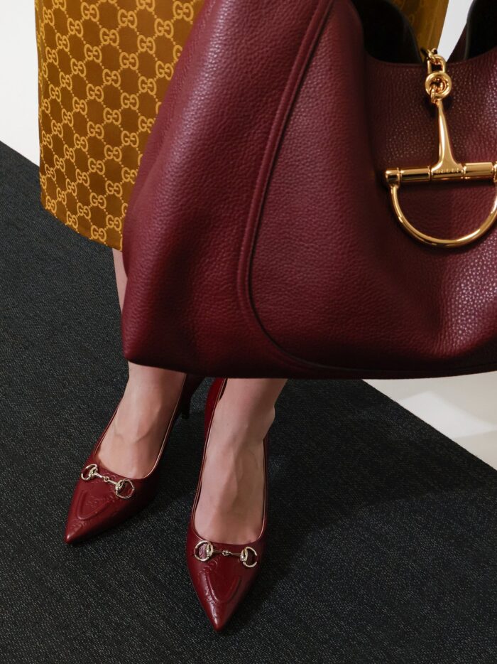 Gucci Rosso Ancora Gg Leather Décolleté