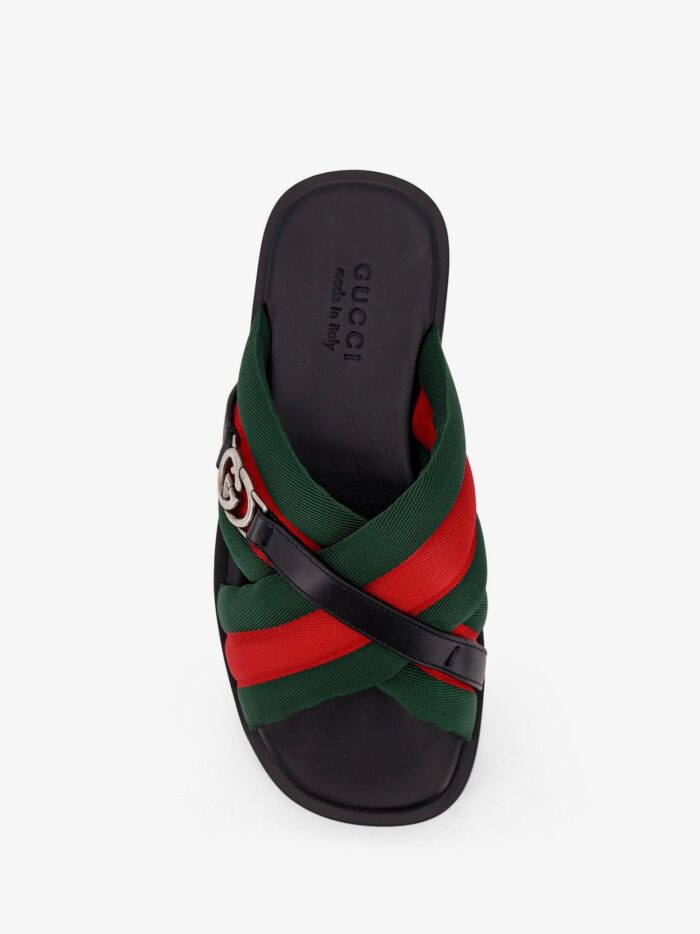 Gucci Sandals With Web Detail And GG Incrocio