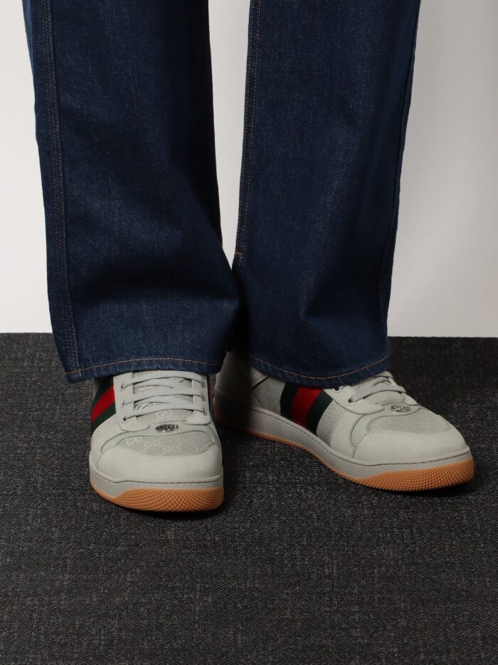 Gucci Screener Gg Fabric Sneakers With Web Detail