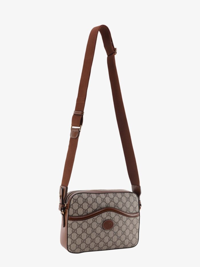 Gucci Shoulder Bag With Gg Supreme Motif And Leather Profiles