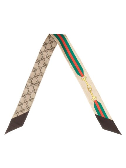 Gucci SILK BOW WITH CLAMP PRINT