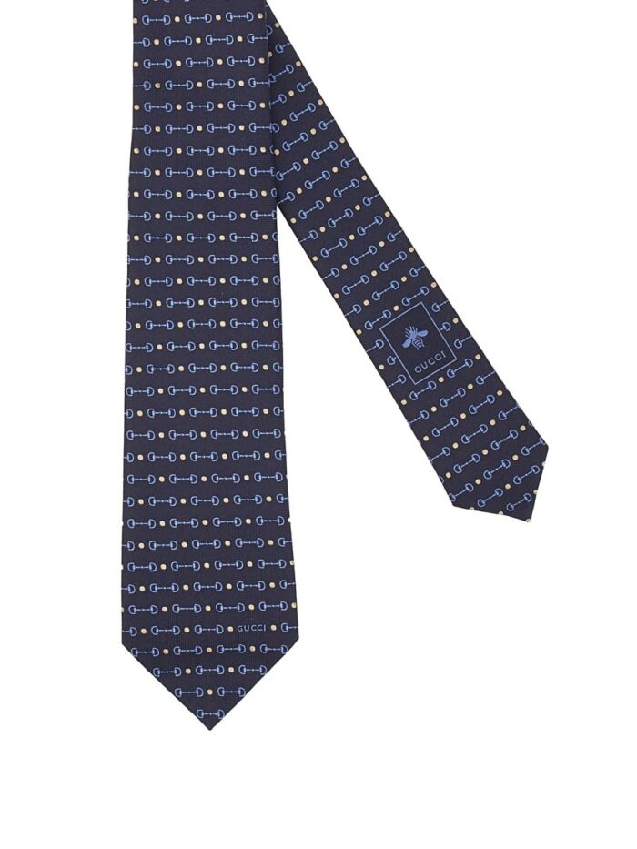 gucci silk jacquard tie with clamps Gucci SILK JACQUARD TIE WITH CLAMPS