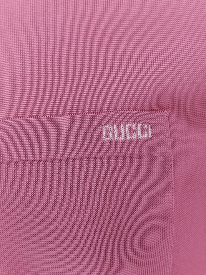 Gucci Silk Polo Shirt With Lateral Intarsia
