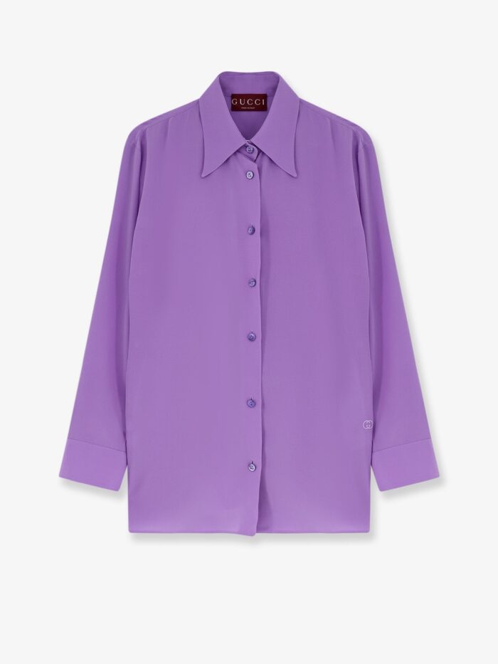 Gucci Silk Shirt With GG Embroidery