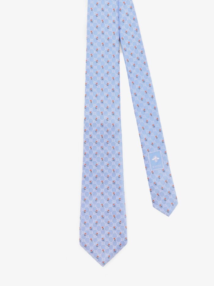 Gucci Silk Tie With GG Tulip Motif