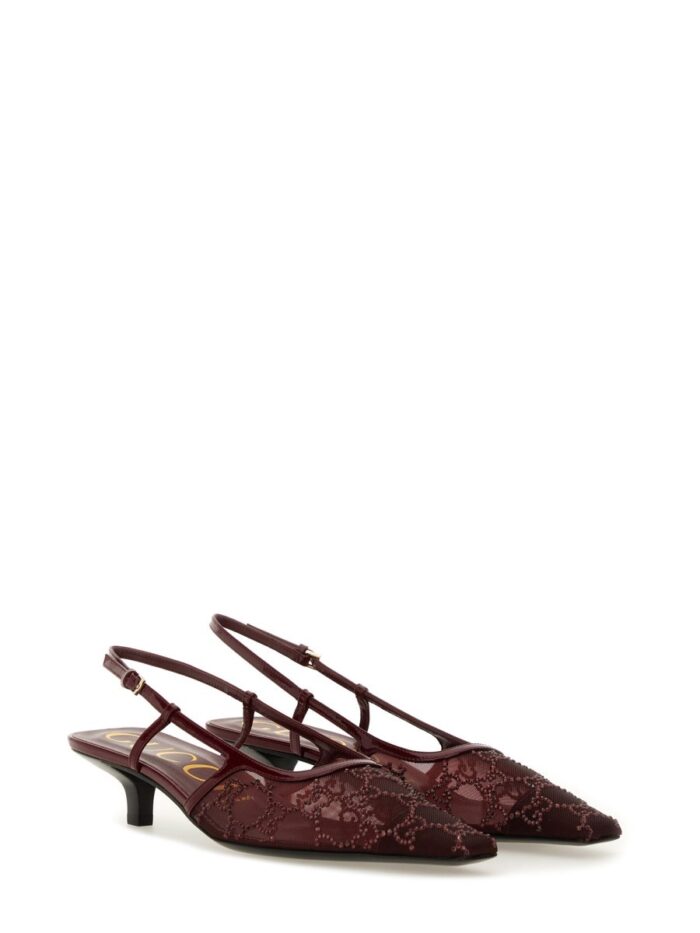 Gucci SLINGBACK PUMPS WITH CRYSTALS GG