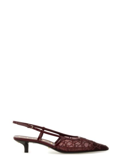 Gucci SLINGBACK PUMPS WITH CRYSTALS GG