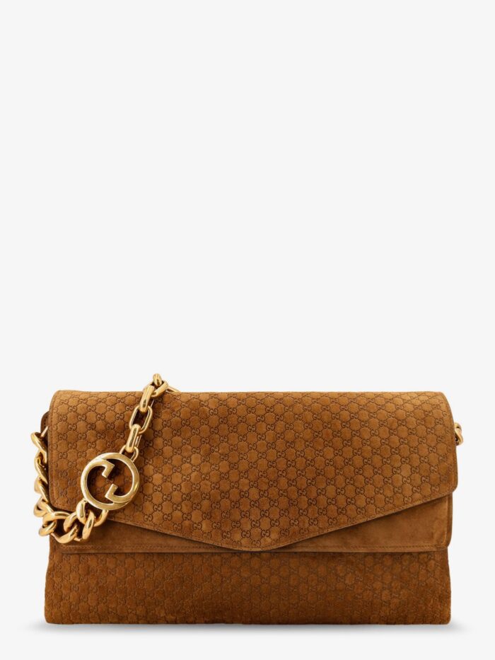 Gucci Suede Crossbody Bag With All-over GG Motif