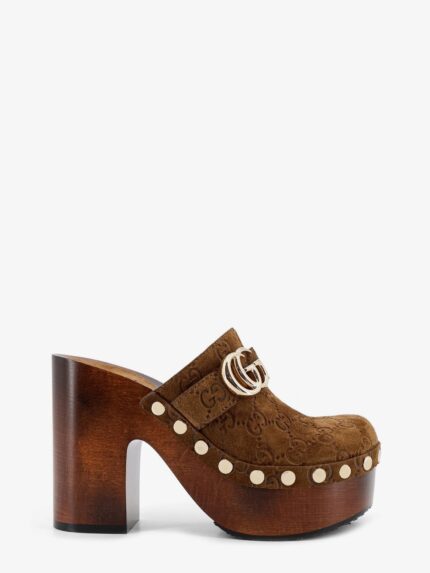 Gucci Suede Sandals With All-over GG Logo