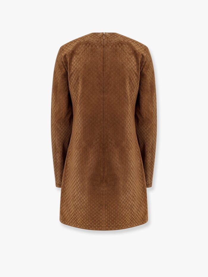 Gucci Suede Short Dress With All-over GG Logo