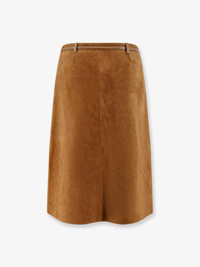Gucci Suede Skirt With Horsebit Detail