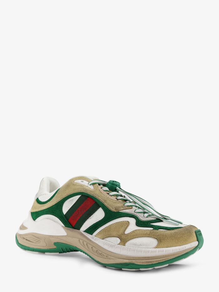 Gucci Suede Sneakers With Side Web Detail