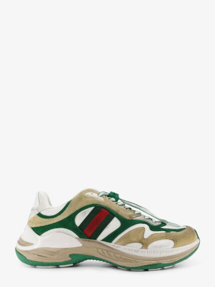 Gucci Suede Sneakers With Side Web Detail