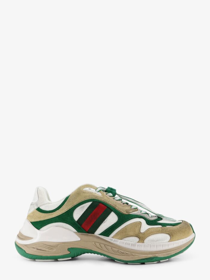 Gucci Suede Sneakers With Side Web Detail