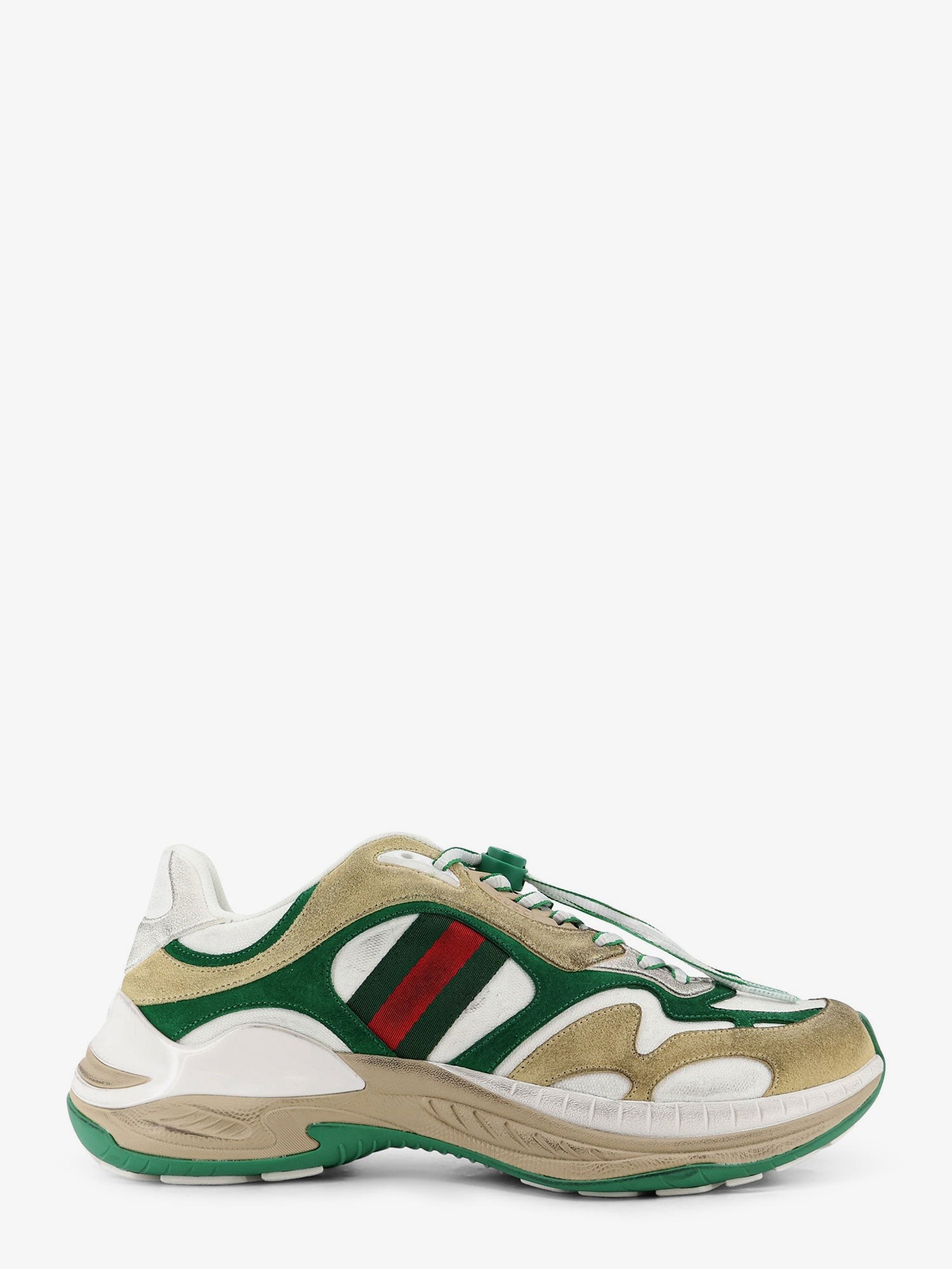 Gucci Suede Sneakers With Side Web Detail