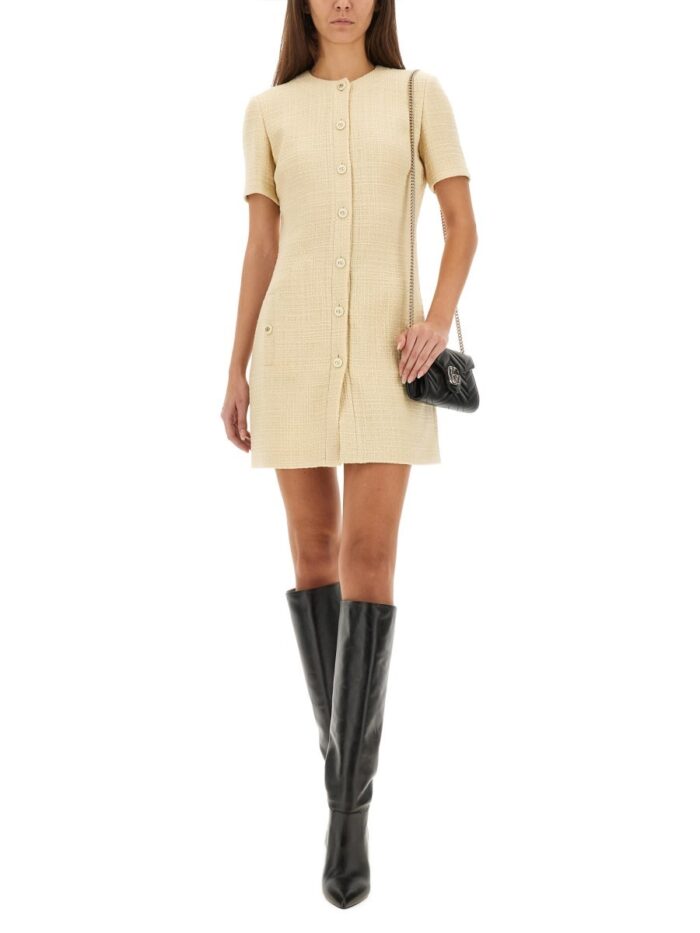 gucci textured wool tweed dress Gucci TEXTURED WOOL TWEED DRESS