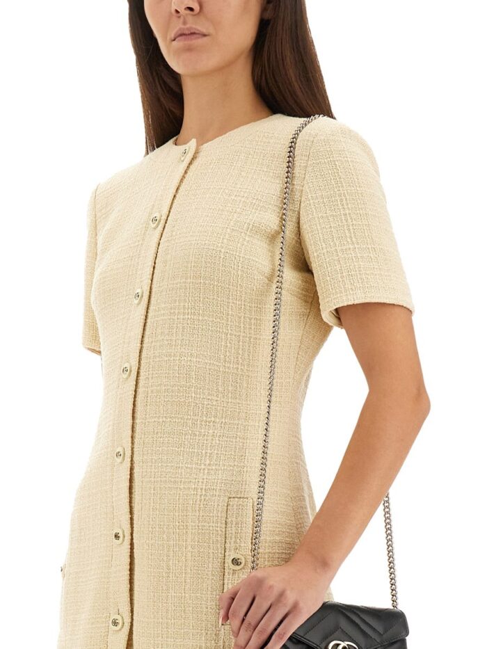 gucci textured wool tweed dress Gucci TEXTURED WOOL TWEED DRESS