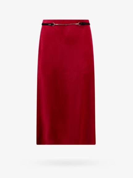Gucci Velvet Skirt With Belt And Horsebit Detail