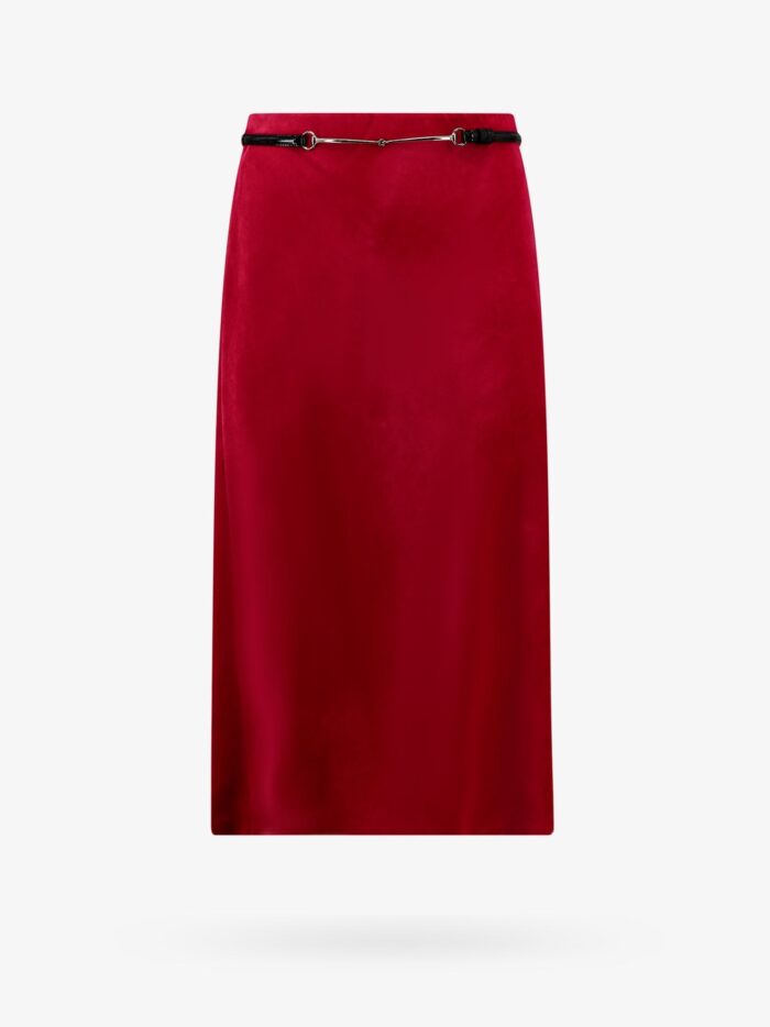 Gucci Velvet Skirt With Belt And Horsebit Detail