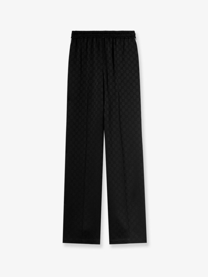 gucci viscose blend trousers with all over gg motif Gucci Viscose Blend Trousers With All-over GG Motif