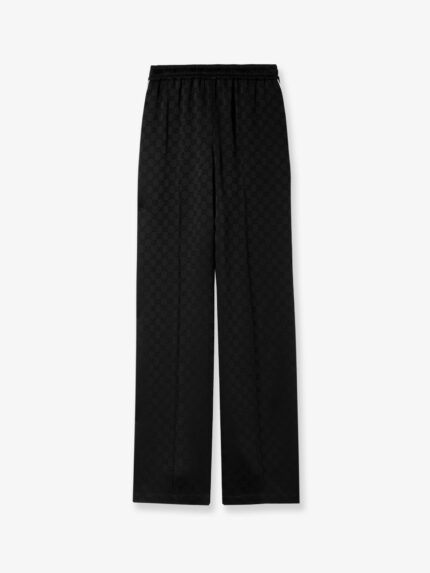 Gucci Viscose Blend Trousers With All-over GG Motif