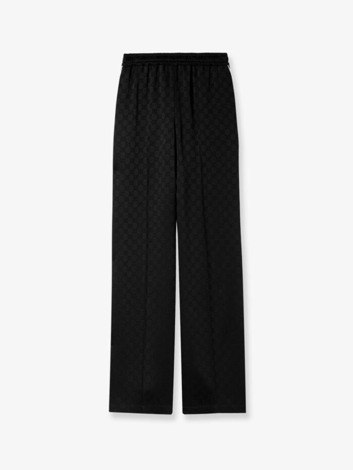 gucci viscose blend trousers with all over gg motif Gucci Viscose Blend Trousers With All-over GG Motif